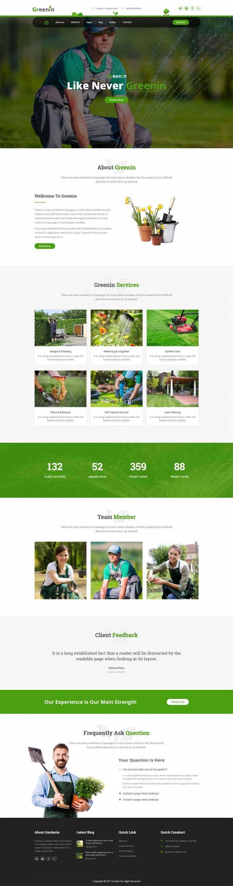 大气HTML5园艺园林绿化公司网站模板6264
