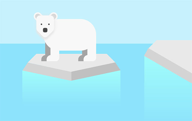 纯CSS3冰川北极熊动画特效7048