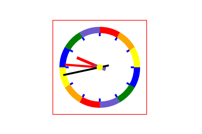 HTML5圆形的彩虹时钟特效7126