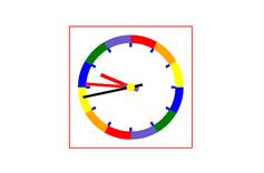 HTML5圆形的彩虹时钟特效