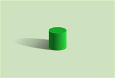 純CSS3綠色圓柱體圖形特效
