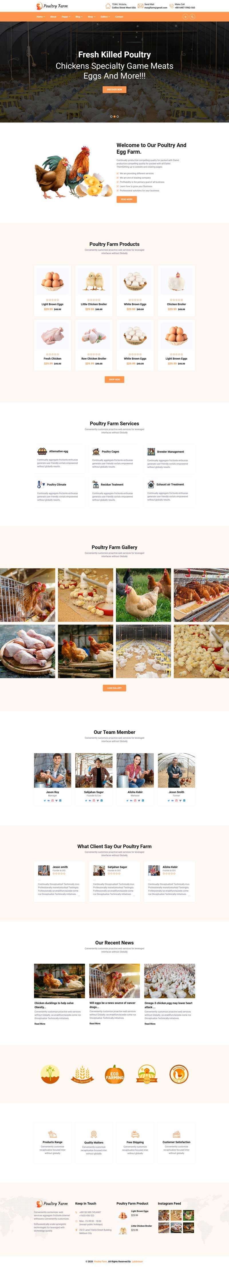 HTML5有机家禽养殖公司网站响应式模板7143