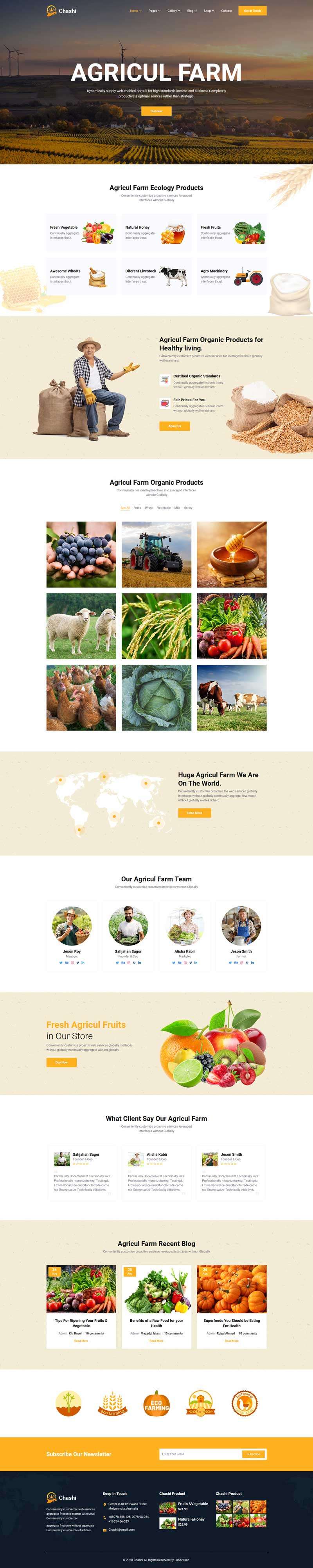 HTML5有機食品農業種植網站模板6554
