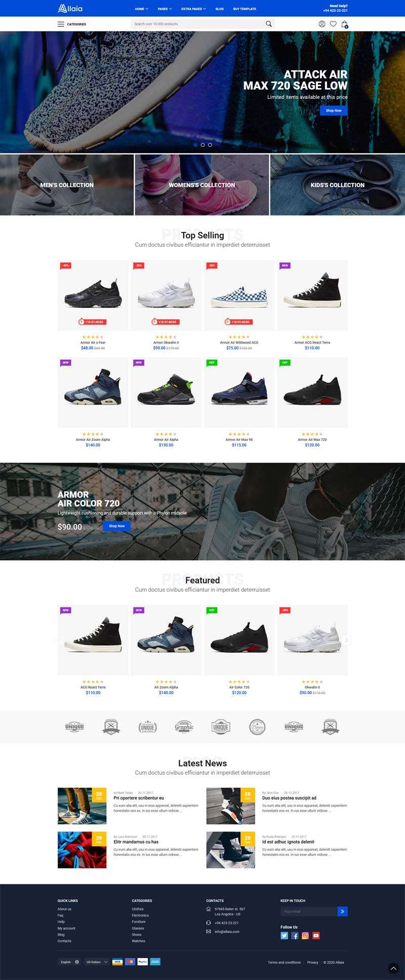时尚运动鞋电商购物网站bootstrap模板6545