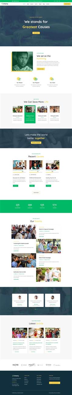 公益慈善籌款平臺網站HTML5模板響應設計