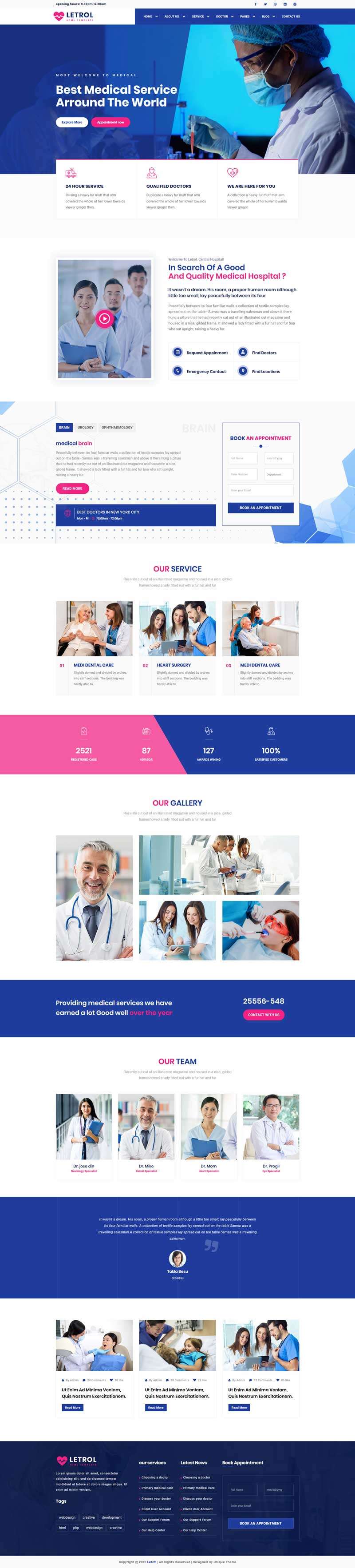 健康医疗行业网站前端HTML模板6660