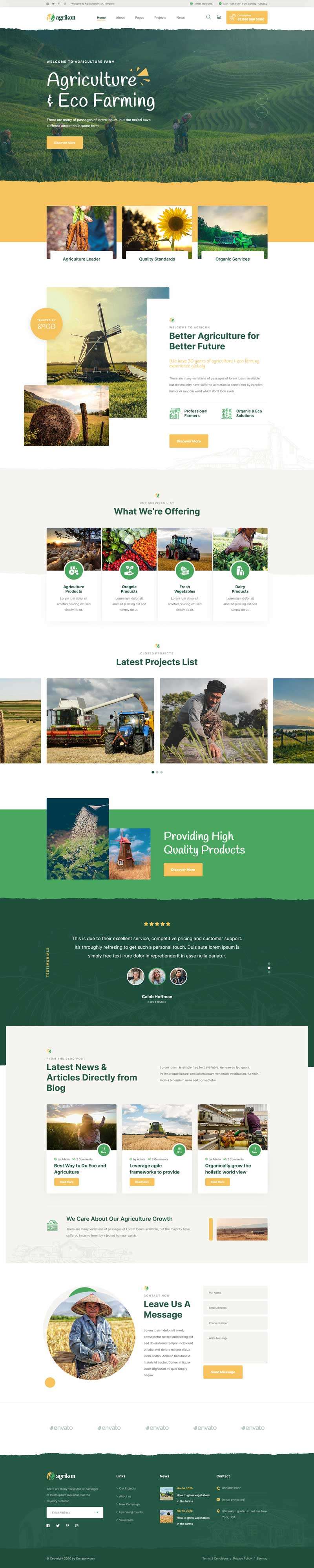 创意HTML5农业生产种植企业网站模板7158