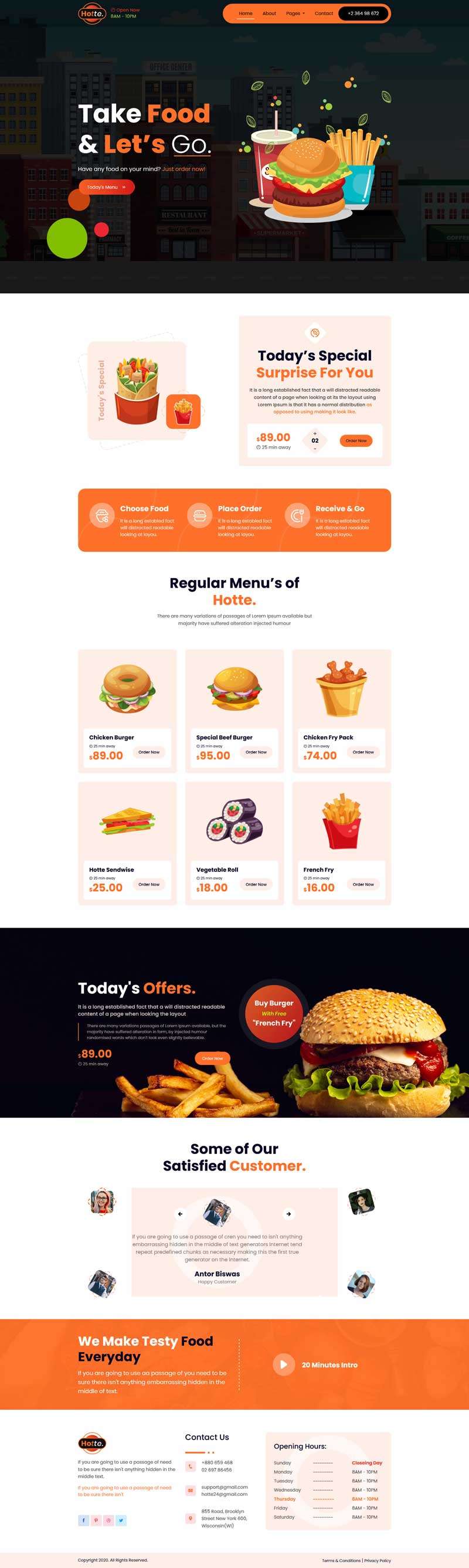 创意html5外卖快餐食品展示网页模板7170
