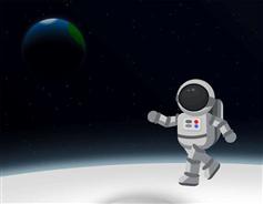 css3月球上宇航员走过动画场景特效