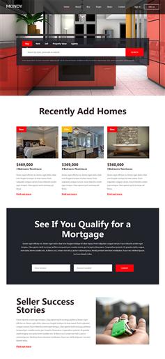 红色风格房地产中介网站模板
