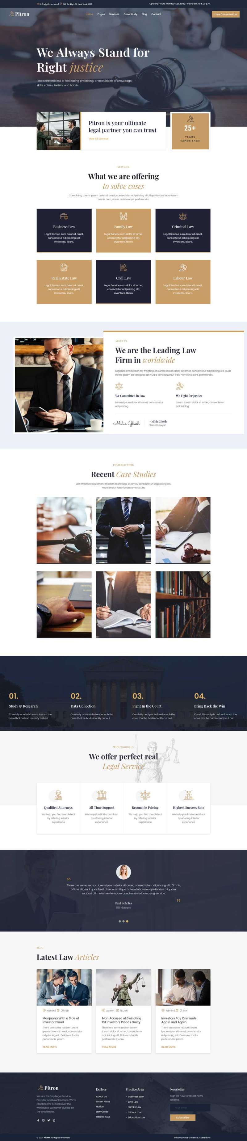HTML5律师事务所和律师网页模板7434
