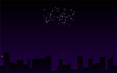 CSS3夜晚城市烟花动画特效