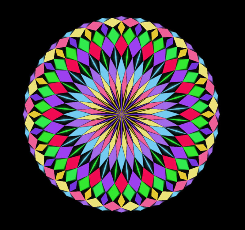 菱形图案绘制彩色圆球动画特效7560