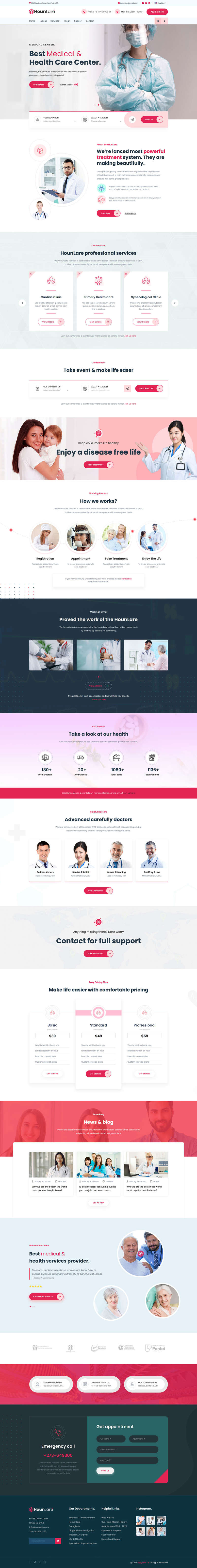 私立医院医疗健康机构CSS网页模板7630
