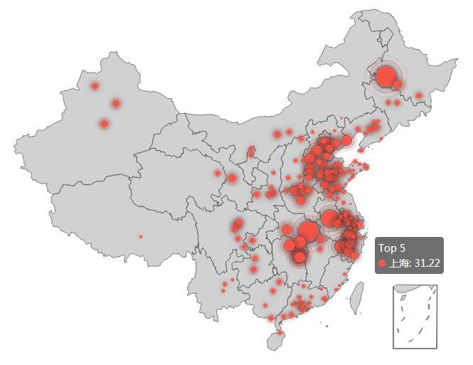 js中国地图闪烁红点动画代码7683