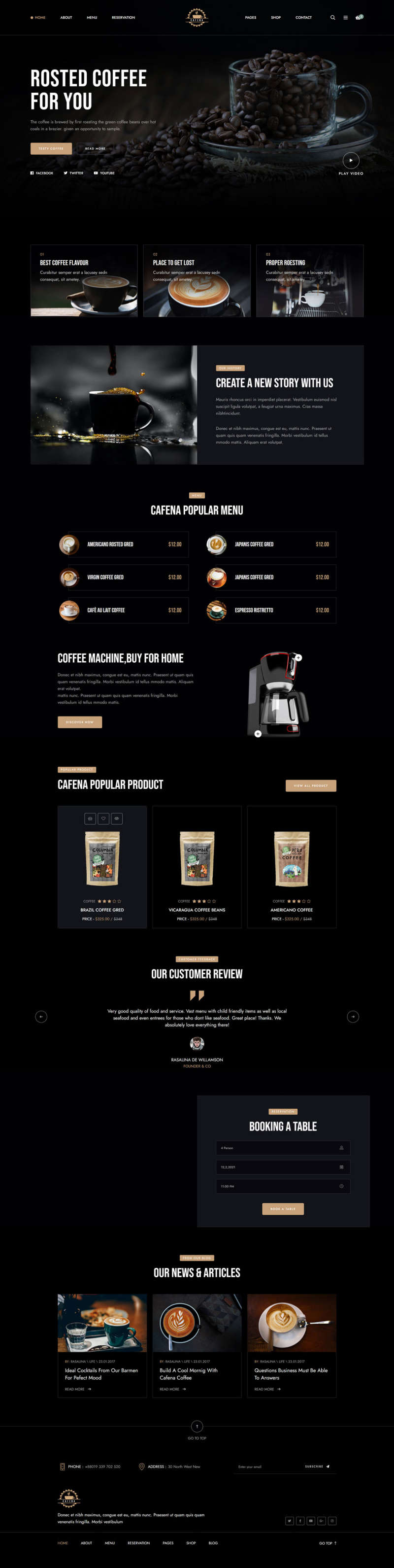 咖啡奶茶店铺HTML5电商模板7714