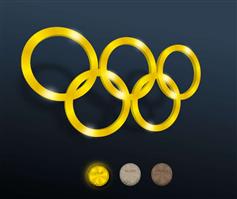 3D奥运五环翻转动画