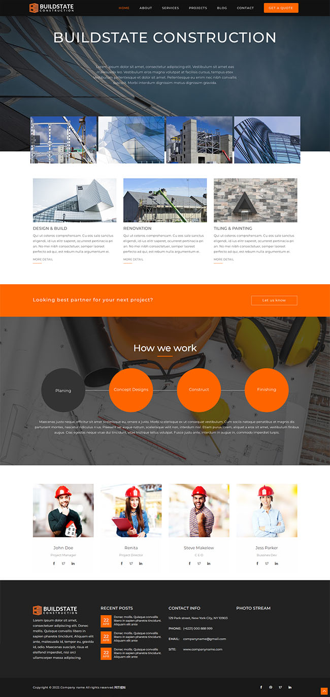 HTML5建筑公司企业网站模板8052
