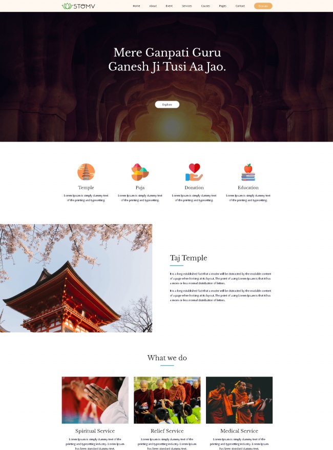 宗教寺庙祈福宣传HTML5网站模板8324