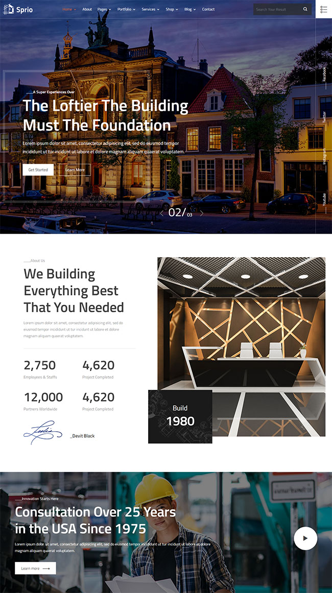 建筑设计公司网站web模板8082