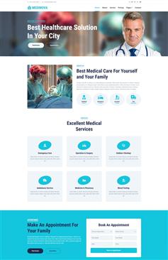 医疗服务行业HTML5网站模板