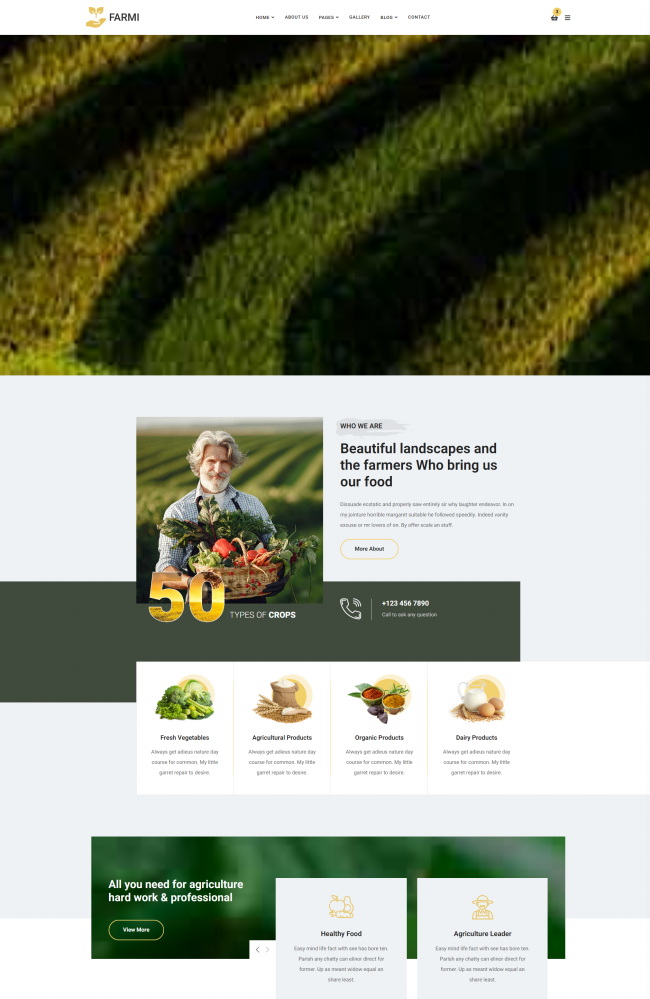 農場宣傳HTML5網站模板8143