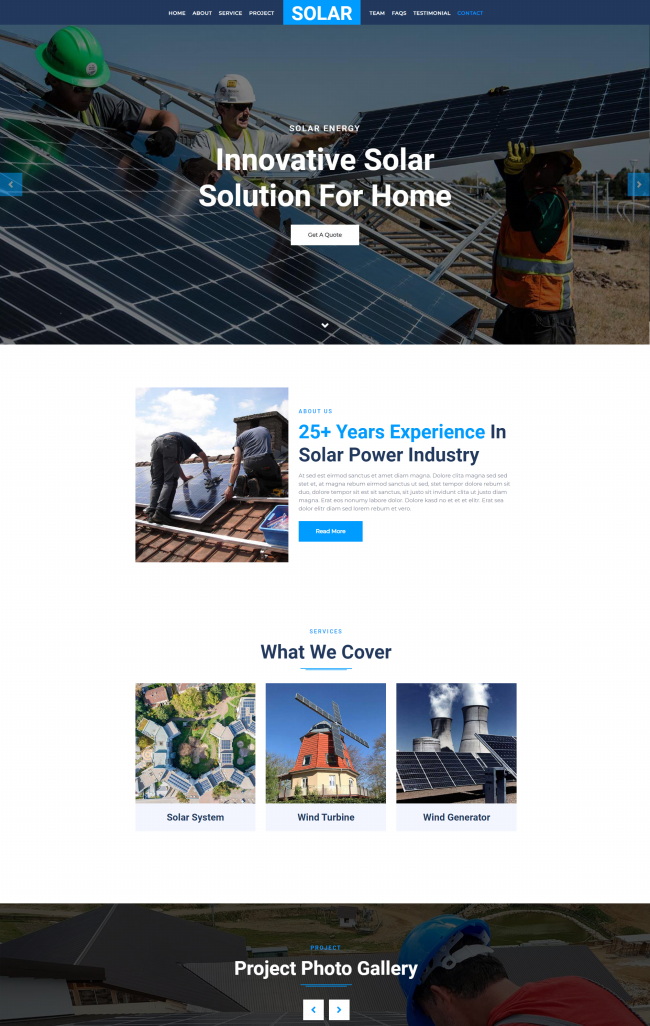 太阳能源企业网站模板8161