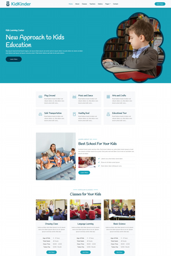 HTML5幼儿教育行业网站模板8154