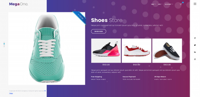 HTML运动鞋购物商城网站模板8190