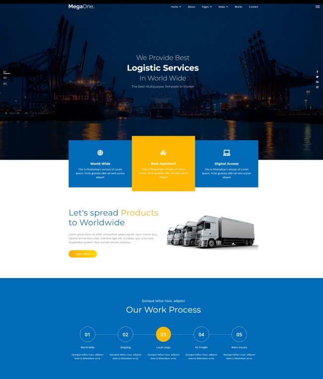 货运物流服务HTML5网站模板8200