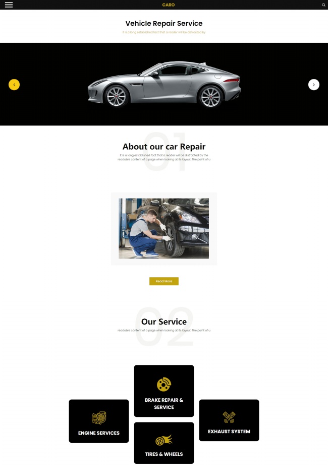 汽车维修服务行业的响应式网站模板8174