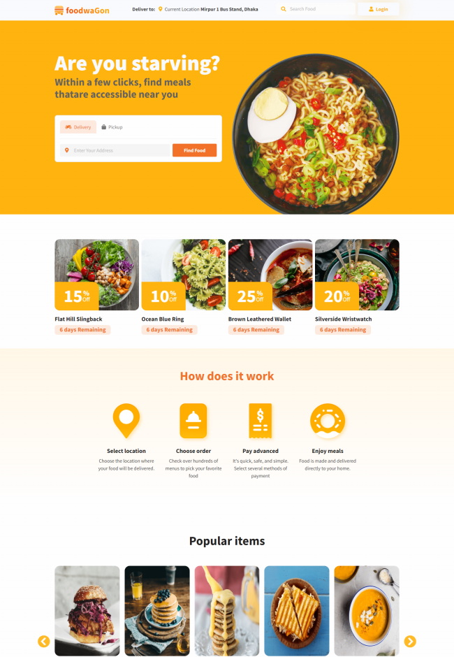 在线订餐服务的餐饮美食网站模板8237
