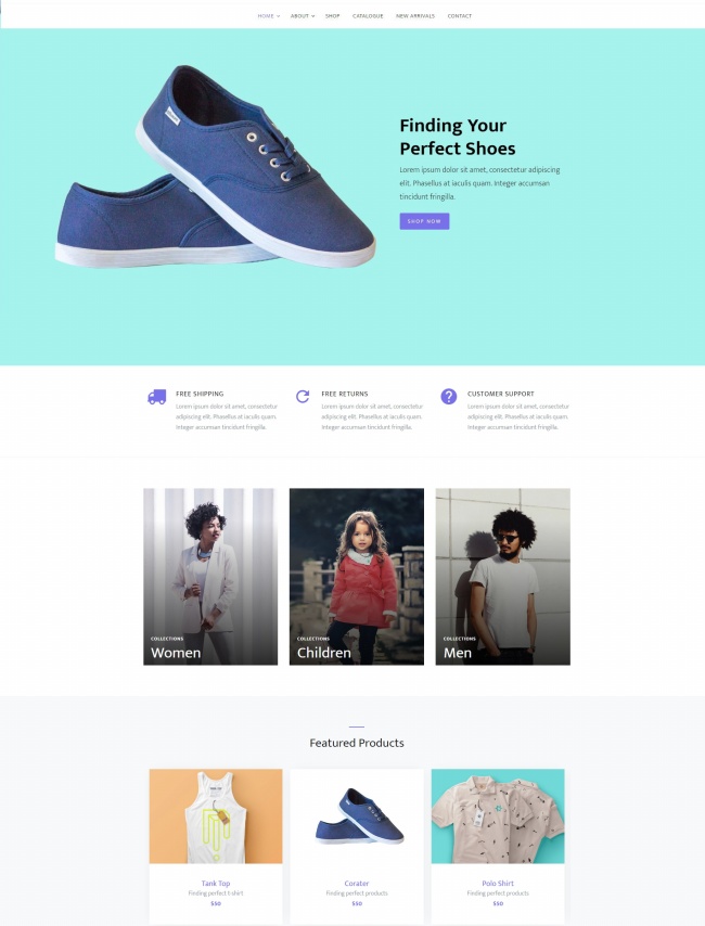 鞋服在线销售的购物网站模板8228