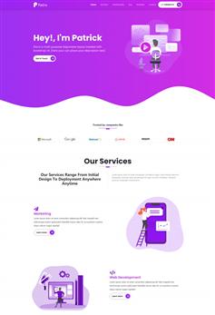 紫色风格配色互联网业务宣传服务网站模板