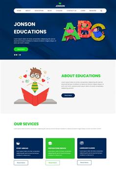 外语教育和出国留学等服务机构宣传网站模板