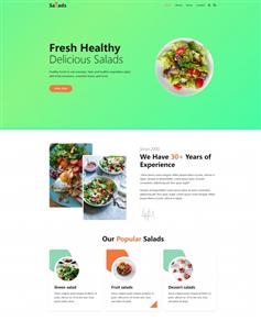 沙拉美食餐饮行业宣传服务网站模板