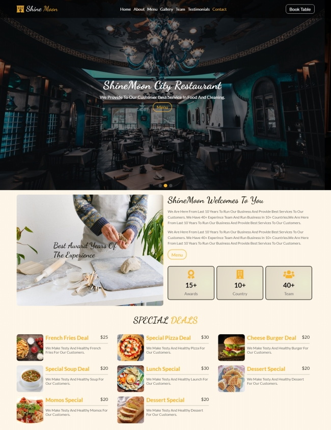 HTML5餐饮美食行业宣传网站模板8449